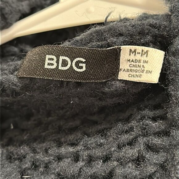 BDG Urban Outfitters Open Knit Wool Sweater Hooded Medium Boho Beachy Coast - Picture 6 of 10